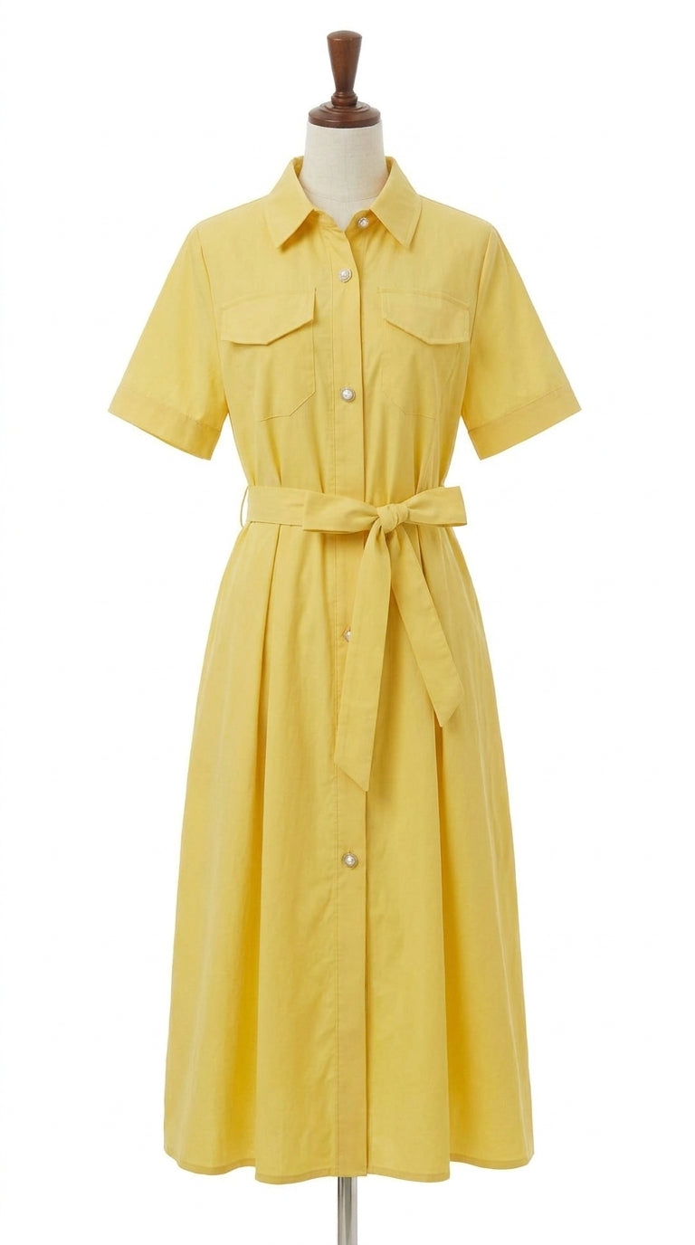 Robe-chemise longues avec ceinture